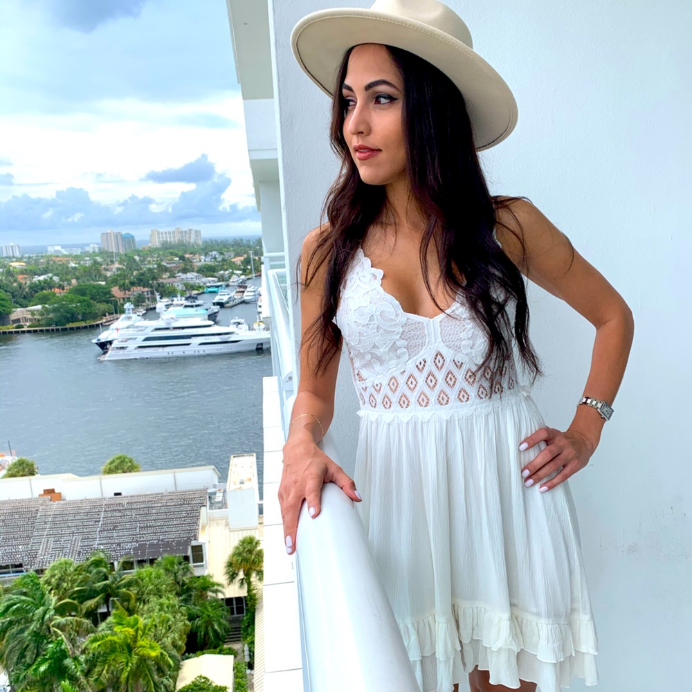 Caged cami lace dress